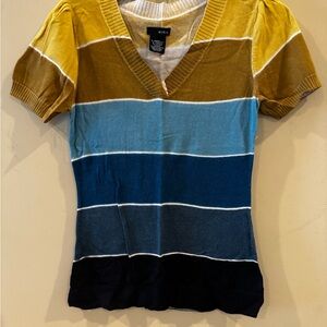 Mixit Multicolor Striped V-Neck Tee
